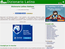 Tablet Screenshot of dizionario-latino.com
